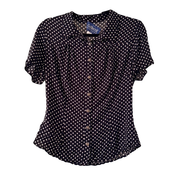 Collectif Tops - Collectif Vintage London Blouse - Polkadot UK size 12, Medium, US size 8